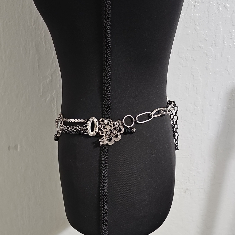 Chico's Mixed Metals Decorative Chain Waist Belt - Picture 7 of 12